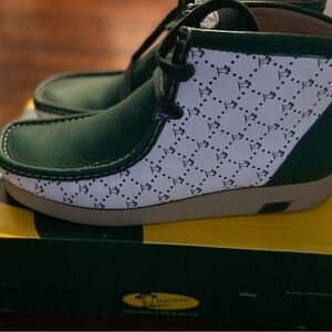 Green and White Men's Shoes